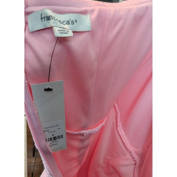 NWT Francesca's Pink Lindsey Strapless Heart Button Mini Dress - M - Picture 8 of 10